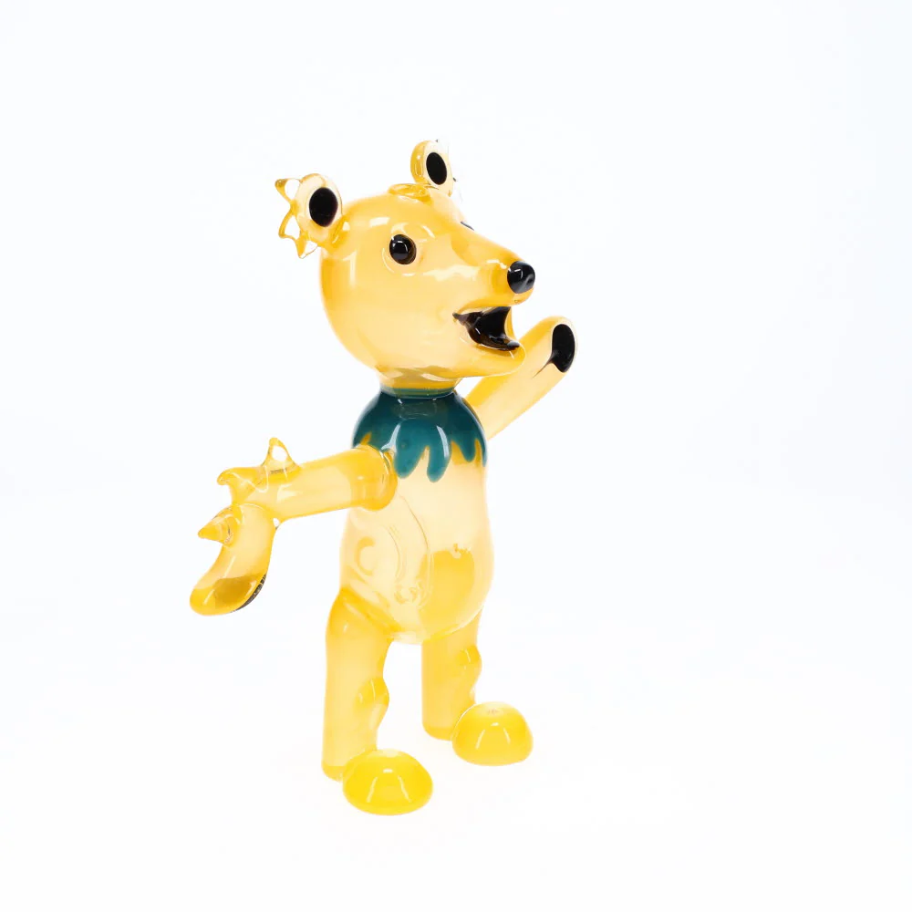 Addison Hanna Glass Dancing Bear - Yellow - Image 4