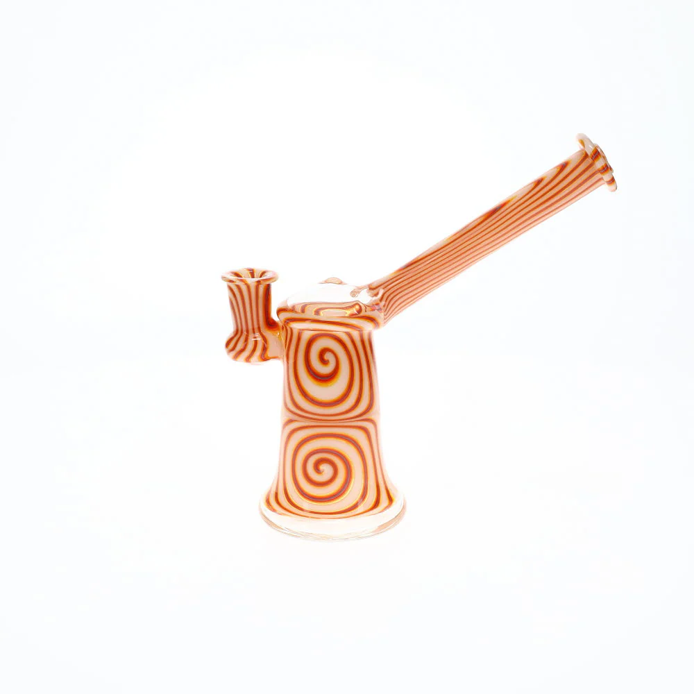 Addison Hanna Glass Orange/White Bubbler - Image 4