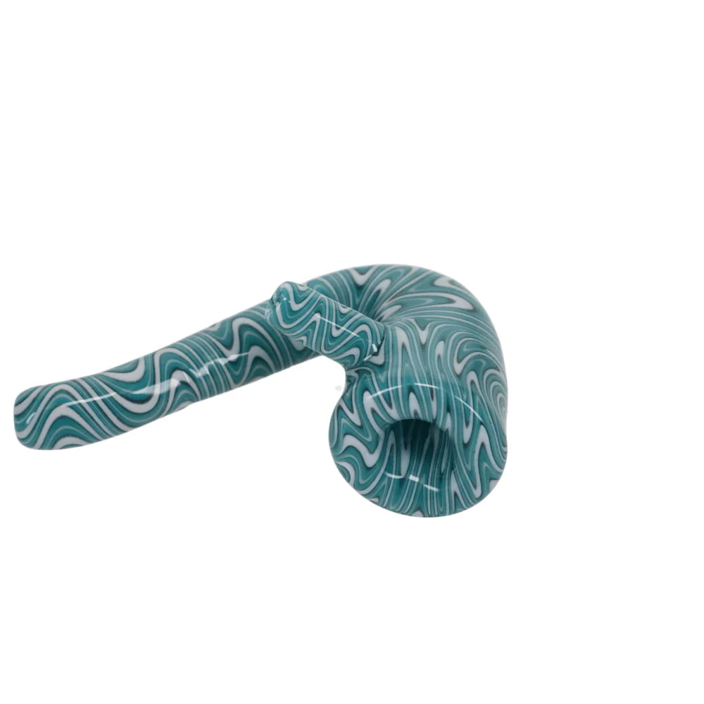 Addison Hanna Glass Teal & White Wig Wag Sherlock with Kick Stand - Image 2