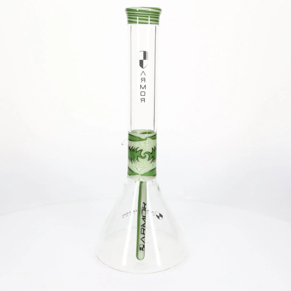 Armor Glass Green & White Wig Wag 45mm Beaker - Image 3