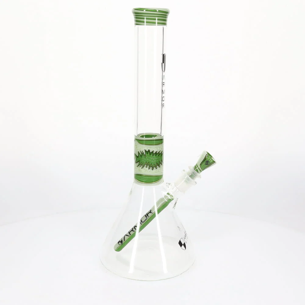 Armor Glass Green & White Wig Wag 45mm Beaker - Image 4
