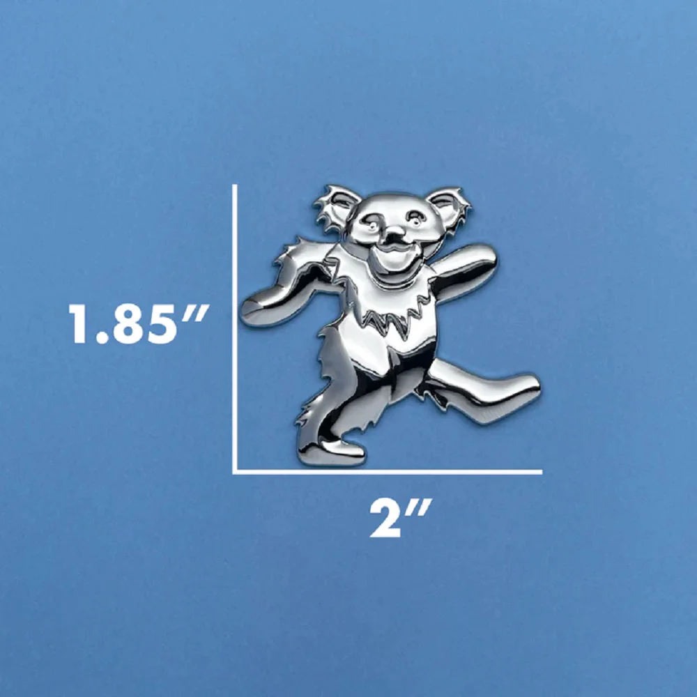 Grateful Dead The Dancing Bear Badge - Chrome - Image 3