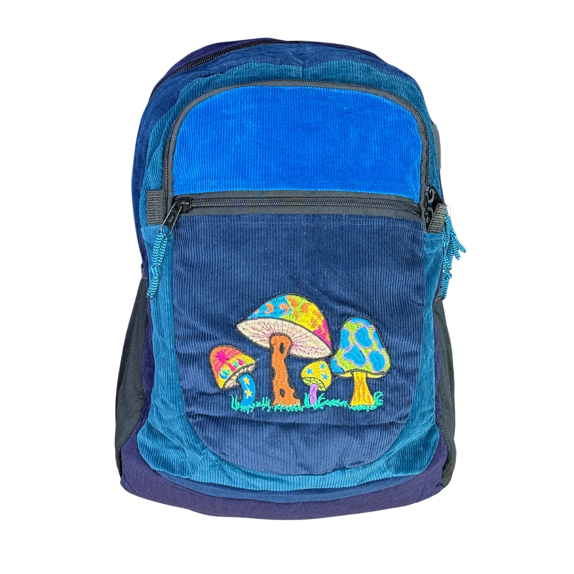Ixchel Cotton Corduroy & Denim with Mushroom Embroidery Backpack SALE - Image 2