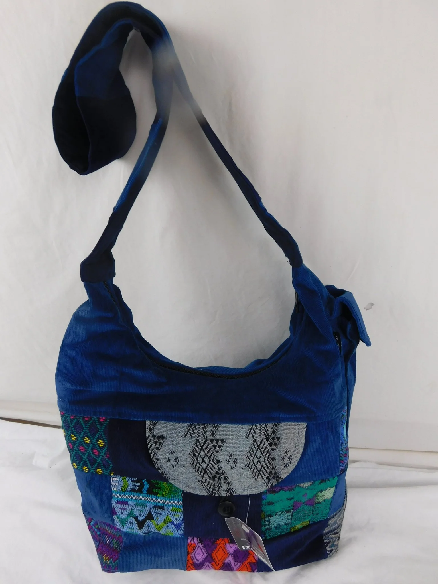 Ixchel Saddle Bag in Hand Brocade & Cotton Corduroy - Image 2