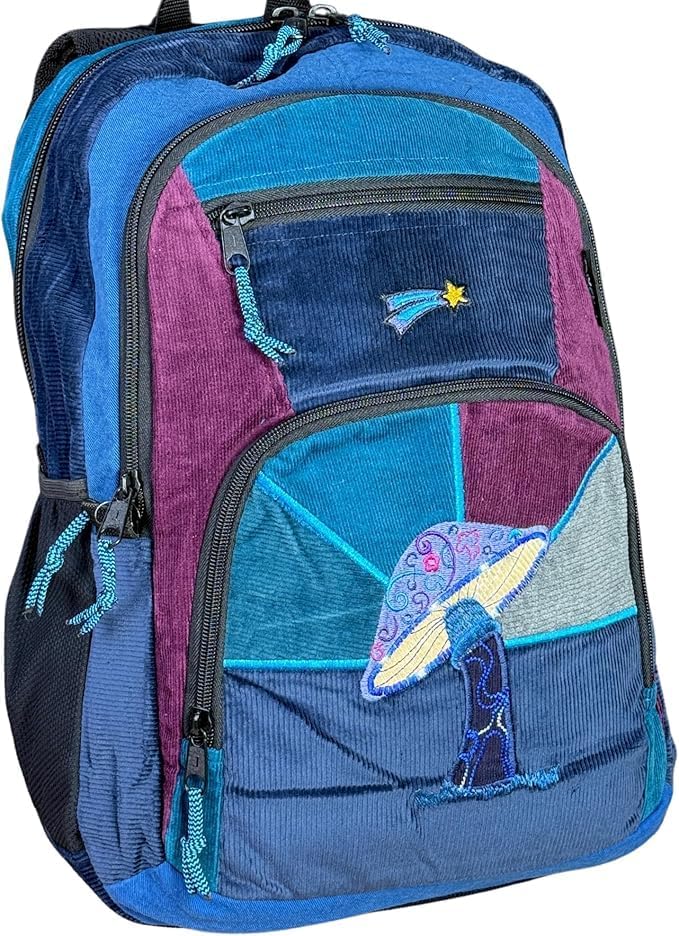 Ixchel Big Corduroy Daypack with Mushrooms - Image 2
