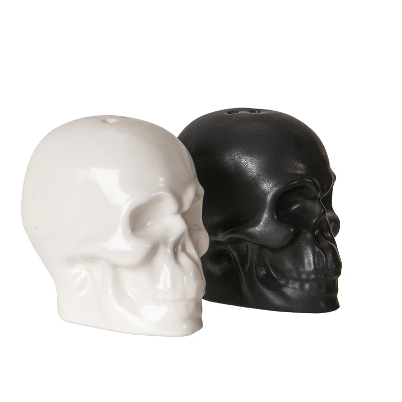 Black and White Skulls Salt & Pepper Shaker Set - Image 4