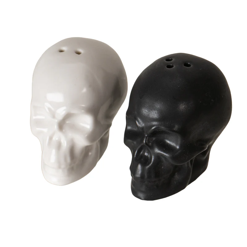 Black and White Skulls Salt & Pepper Shaker Set - Image 5
