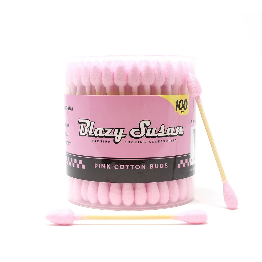 Blazy Susan Cotton Swabs - 100 count - Pink
