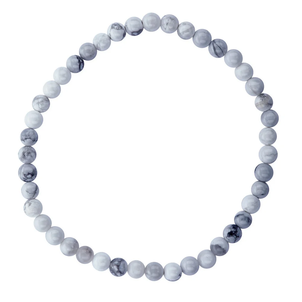White Howlite Bracelet - 4mm SALE