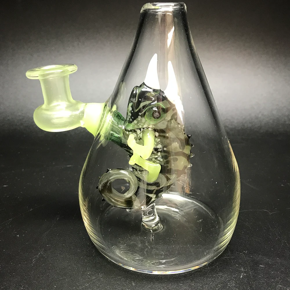 Hardman Art Glass Slyme Chameleon Bubbler - Slyme - Image 2