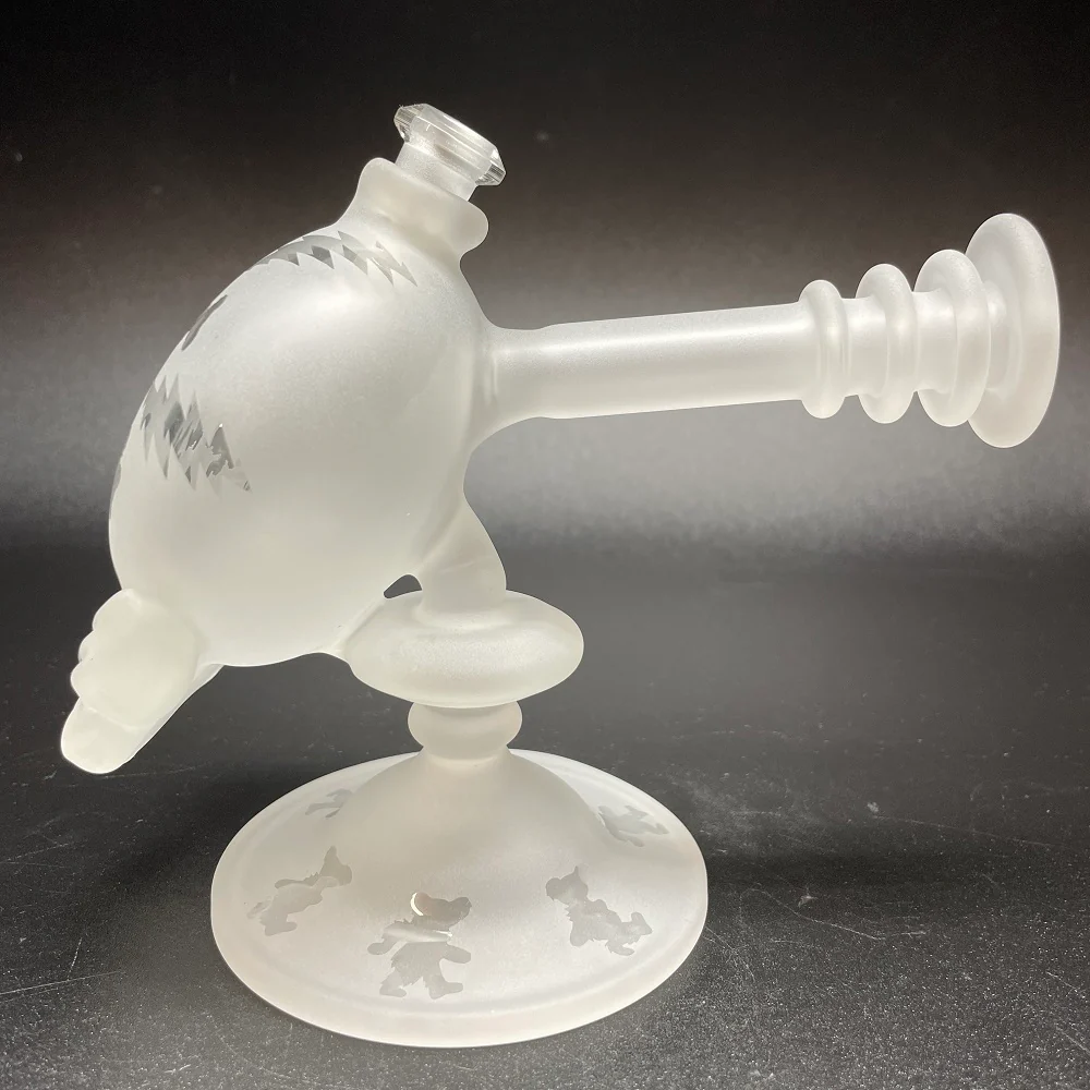 Paulie 2 Fingers Sandblasted Skull All Over Dancing Bears & Bolt Print Bubbler with Blasted Maria Neck - Image 2