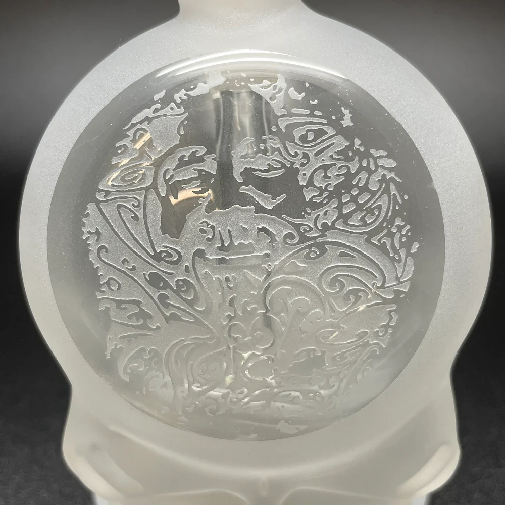 Paulie 2 Fingers Sandblasted Jerry Garcia Skull Bubbler