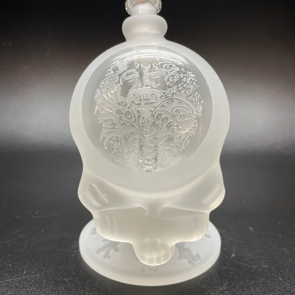 Paulie 2 Fingers Sandblasted Jerry Garcia Skull Bubbler - Image 4