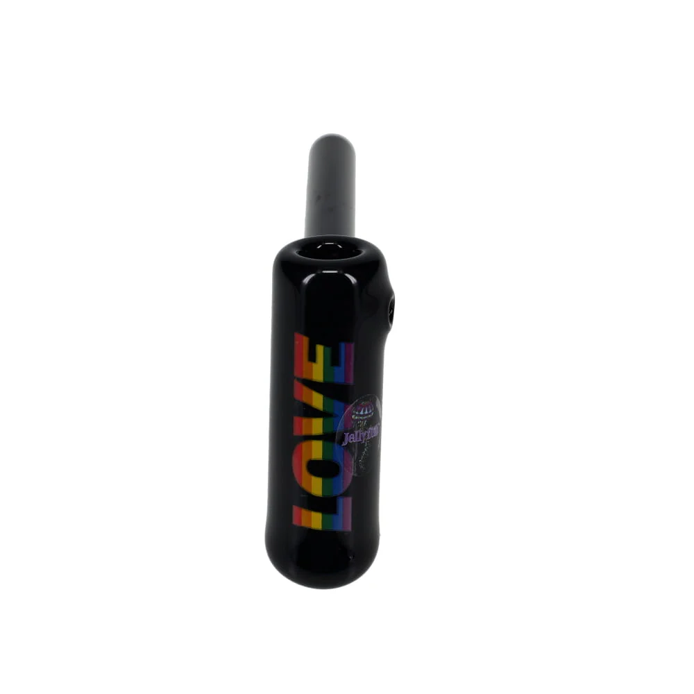 Jellyfish Glass Small Pride Bubbler - Black SALE - Image 5