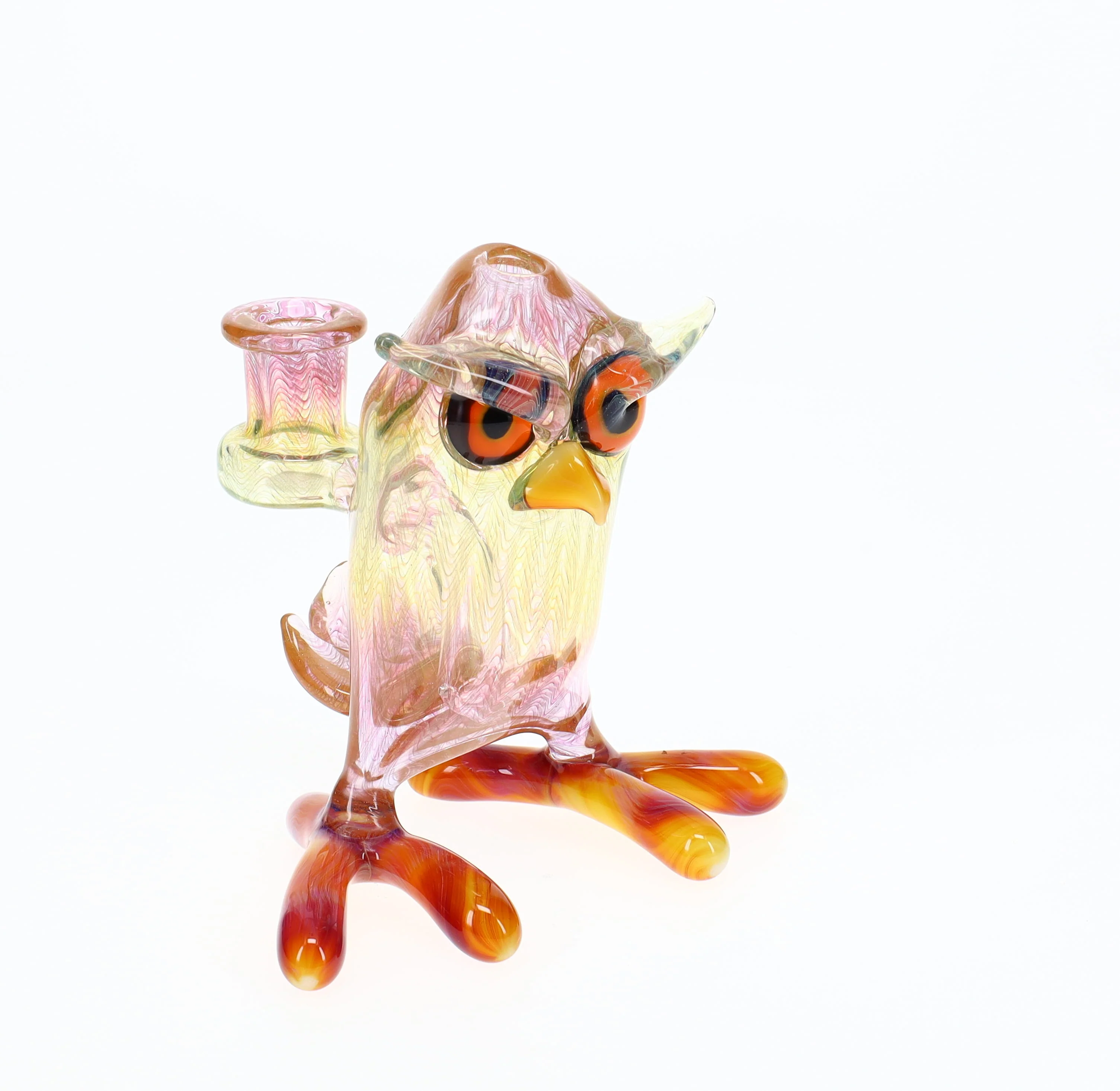 Shackman Glass x Gonzoe1 Collab Fumed Owl Bubbler - Image 2