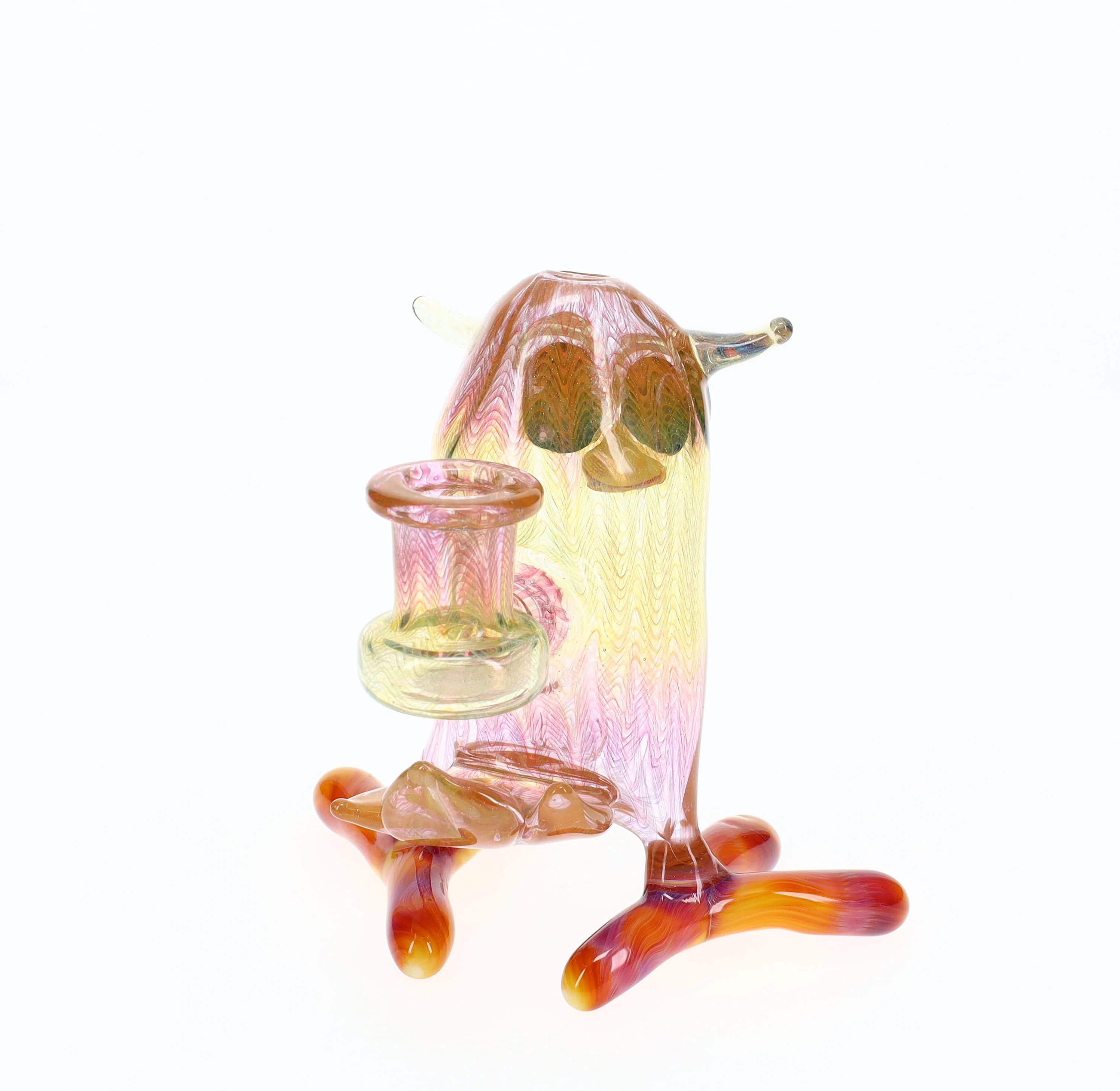 Shackman Glass x Gonzoe1 Collab Fumed Owl Bubbler - Image 4