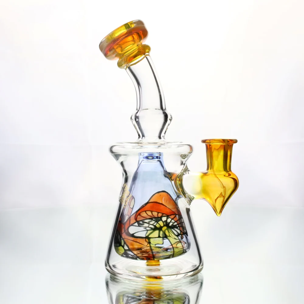 Windstar Glass Orange Mushroom Bubble Rig - Image 2