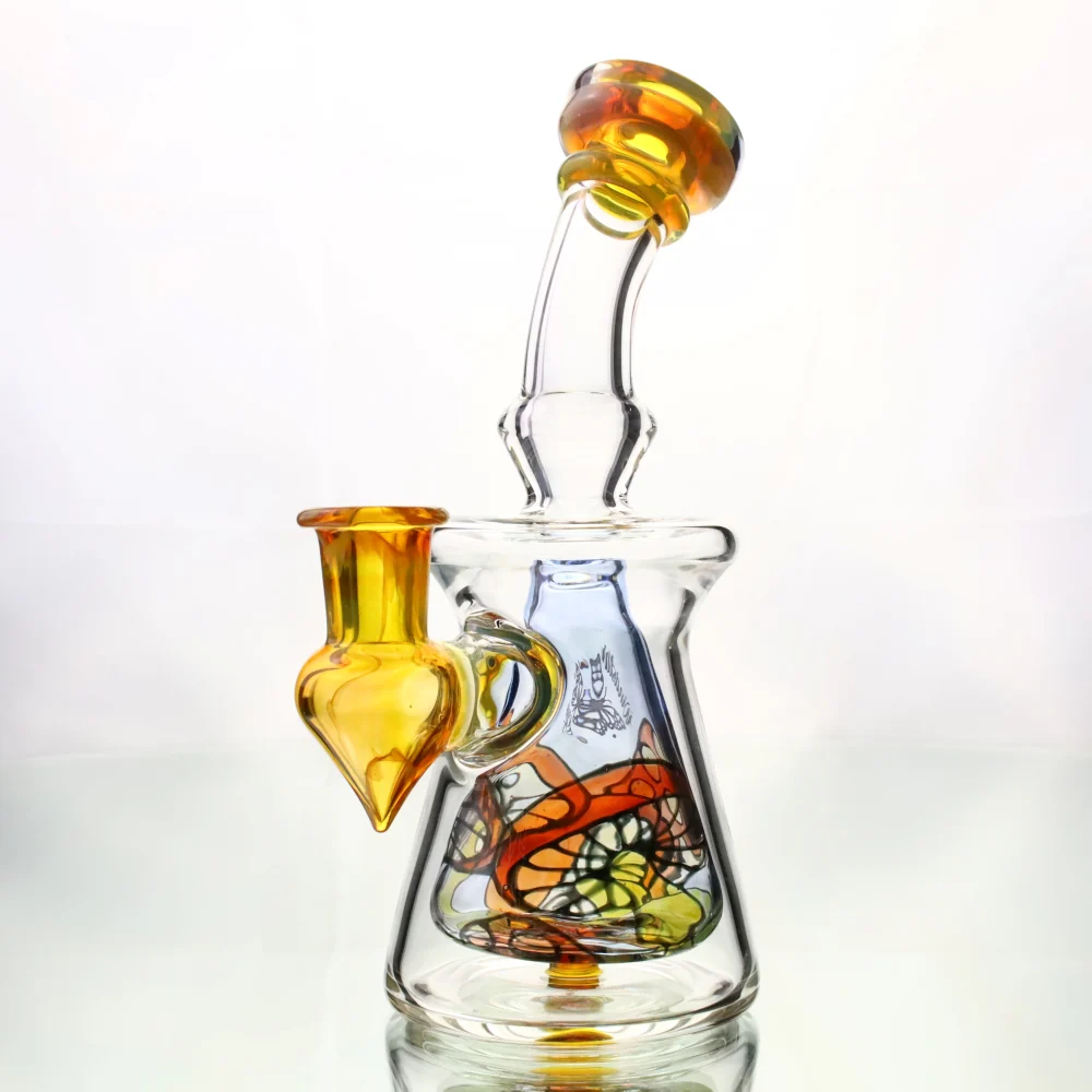 Windstar Glass Orange Mushroom Bubble Rig - Image 4