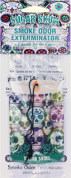 Sugar Skull Smoke Odor Car Hanger