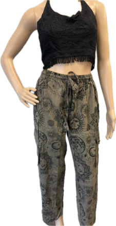 Celestial Sun & Moon Cargo Pants - Image 2