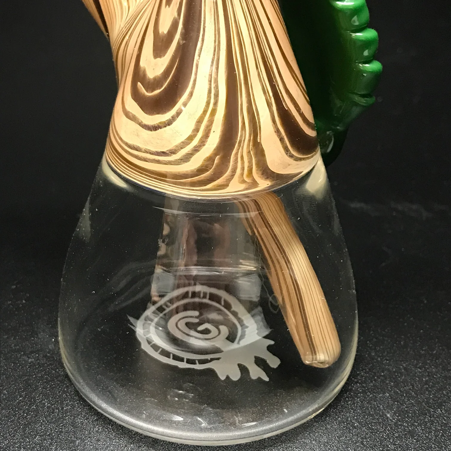 Chad G Glass Wood Grain Clear Bottom Mini Tube with Leaf #2 - Image 3