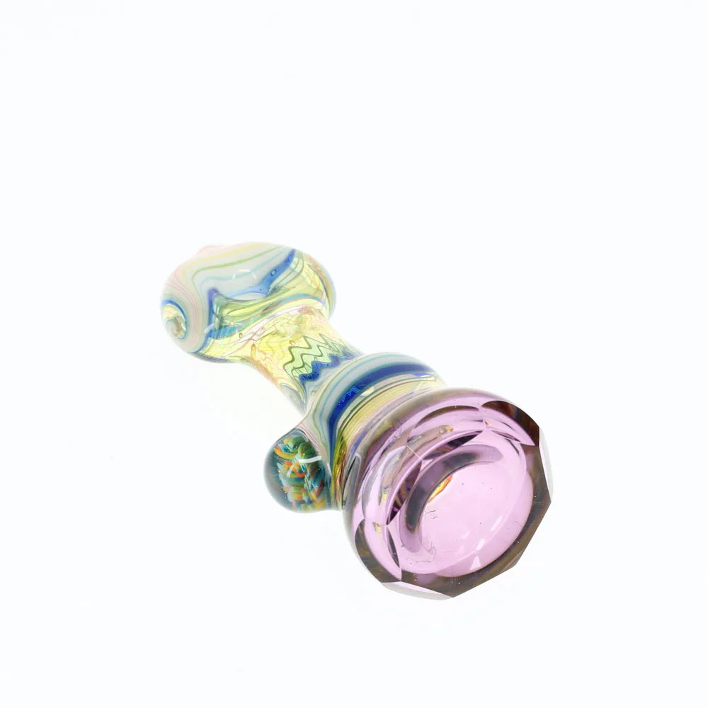 Cowboy Glass Light Purple Wig Wag Rainbow Faceted Onie - Image 3