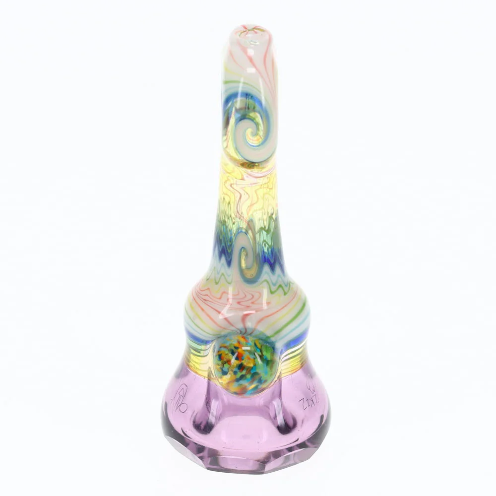 Cowboy Glass Light Purple Wig Wag Rainbow Faceted Onie - Image 4