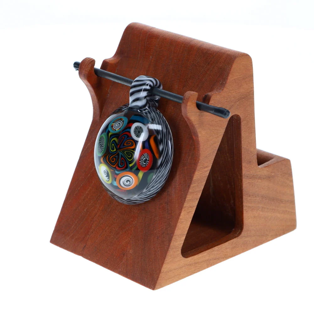 Chunk Glass Black & White Thumbprint Millie Pendant - Image 3