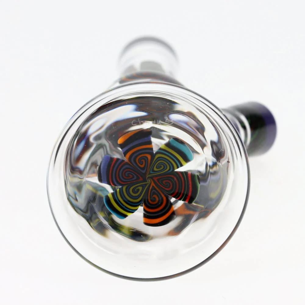 Chunk Glass Clear Thumbprint Black Tube - Image 2