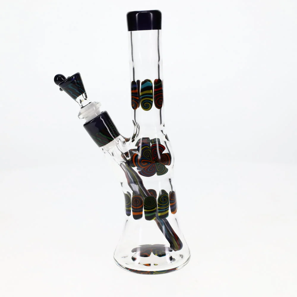 Chunk Glass Clear Thumbprint Black Tube - Image 3