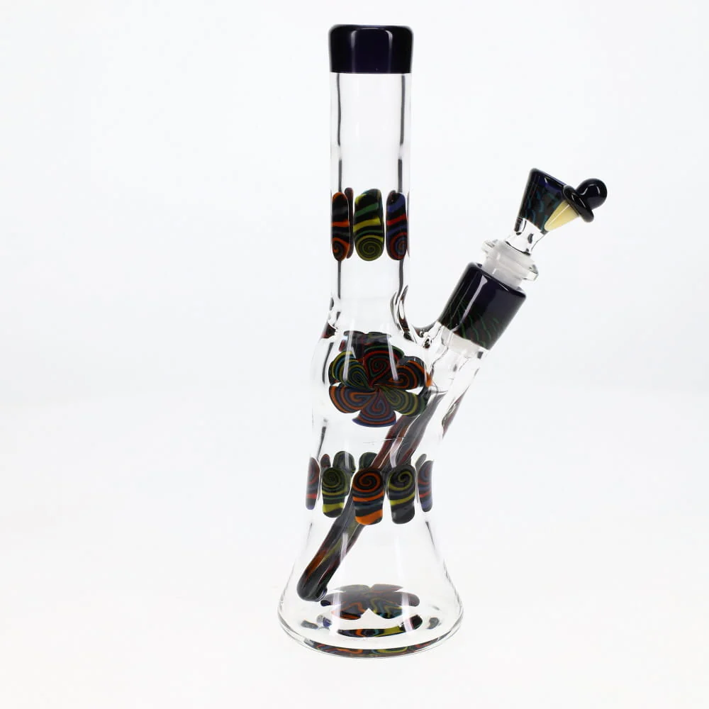 Chunk Glass Clear Thumbprint Black Tube - Image 4