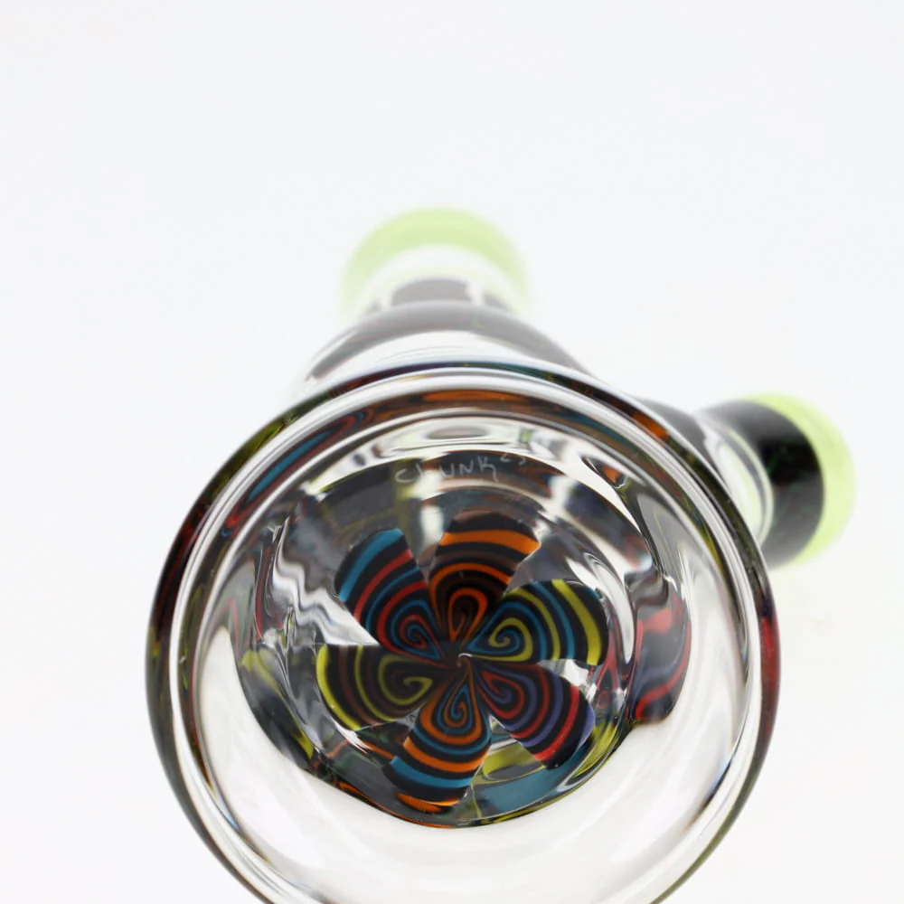 Chunk Glass Clear Thumbprint Green Tube - Image 2