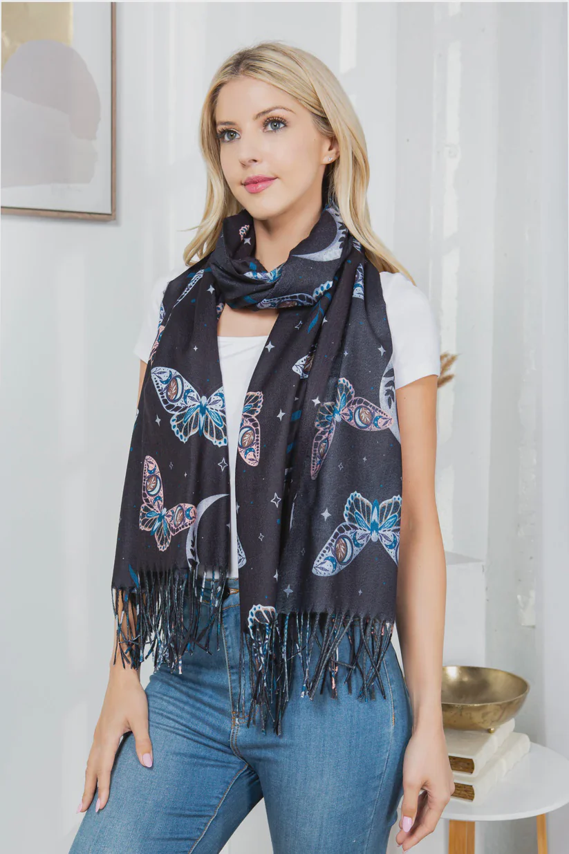 Cosmic Moth Scarf (Black)