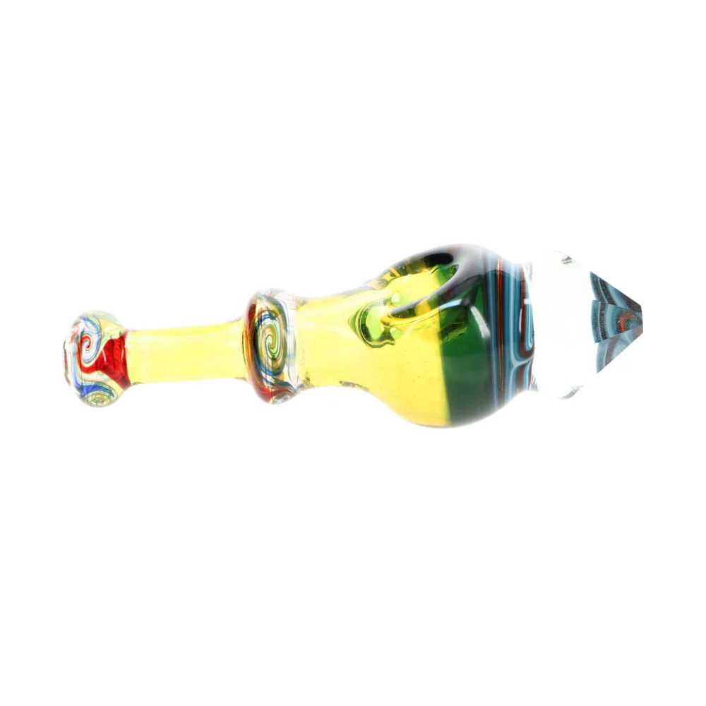 Cowboy Glass Amber & Rainbow Faceted Spoon - Image 2