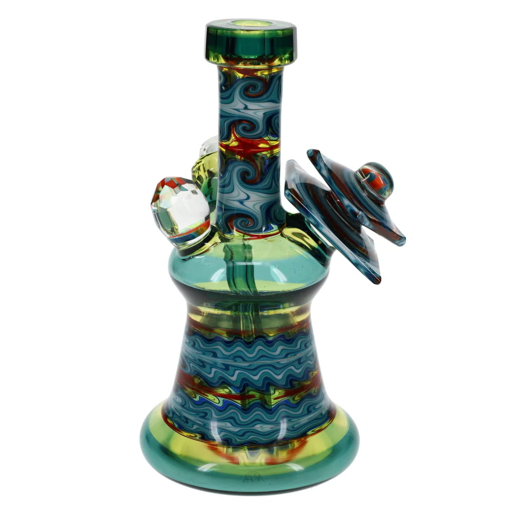 Cowboy Glass Atlas Blue Faceted Tile Bubbler - Image 3