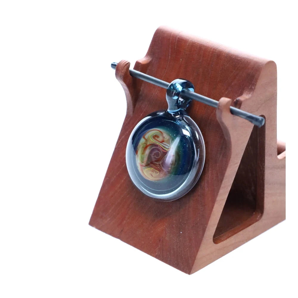 Cowboy Glass Blue & Fume Round Pendant - Image 3