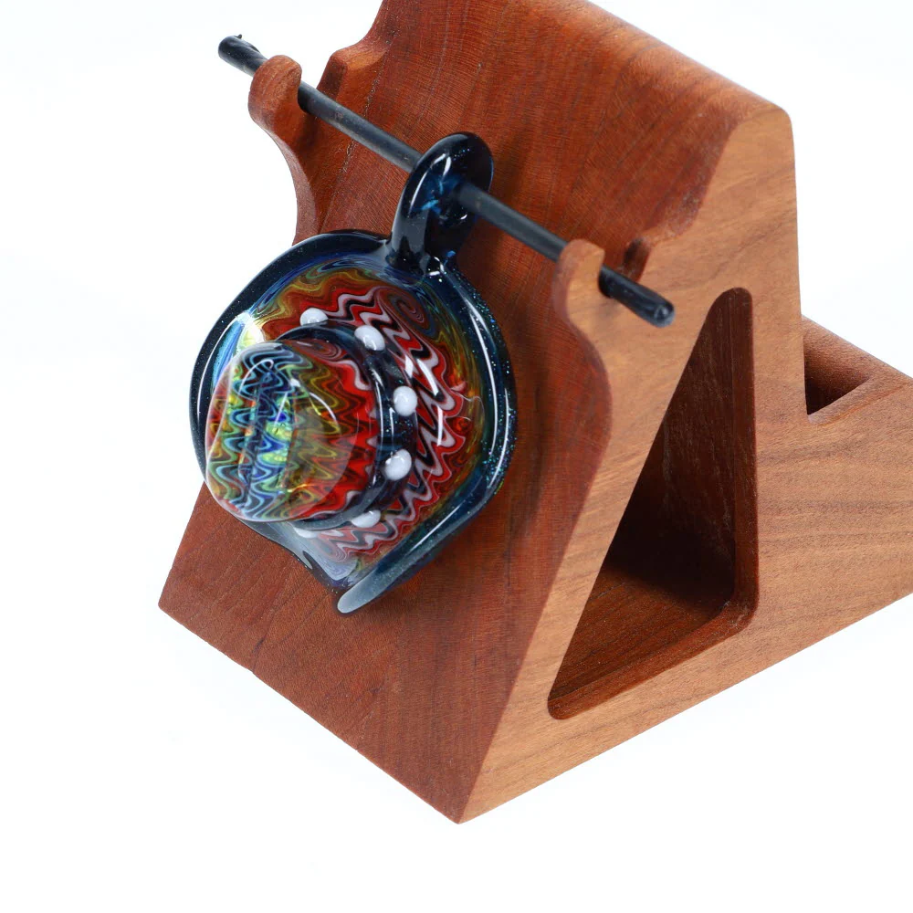 Cowboy Glass Blue Rainbow Cowboy Hat Pendant - Image 2