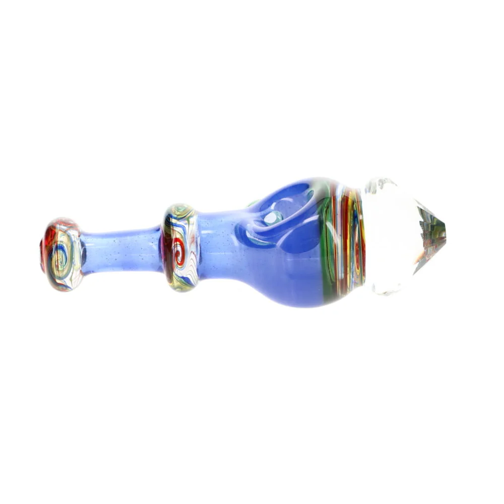 Cowboy Glass Blue & Rainbow Faceted Spoon - Image 2