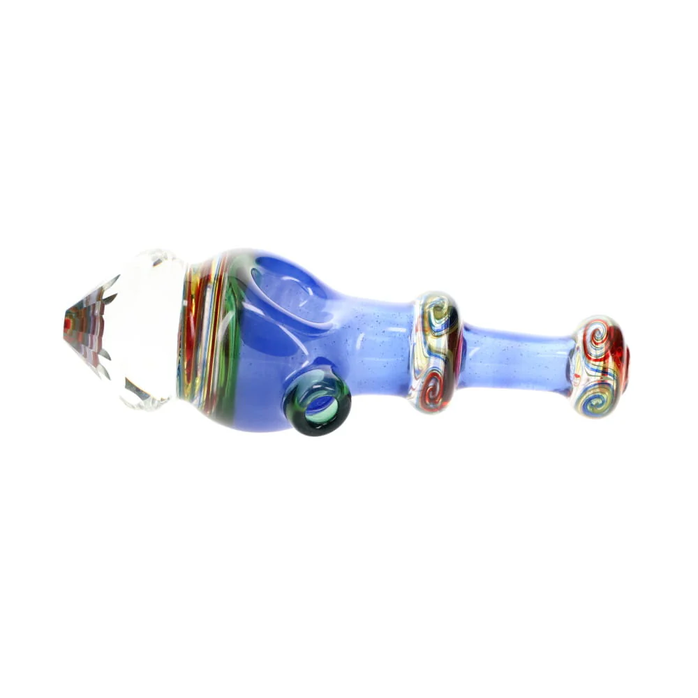 Cowboy Glass Blue & Rainbow Faceted Spoon - Image 6