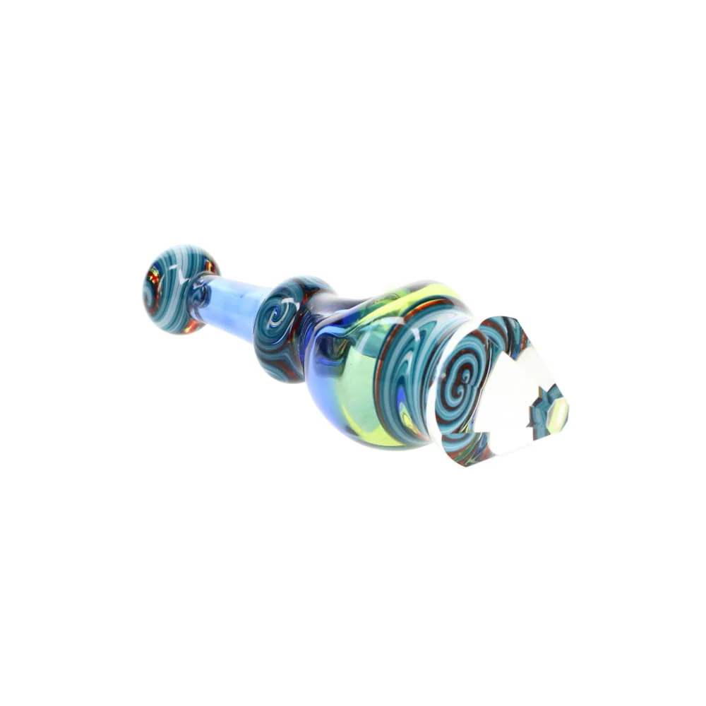 Cowboy Glass Blue Rainbow & Green Faceted Spoon - Image 3