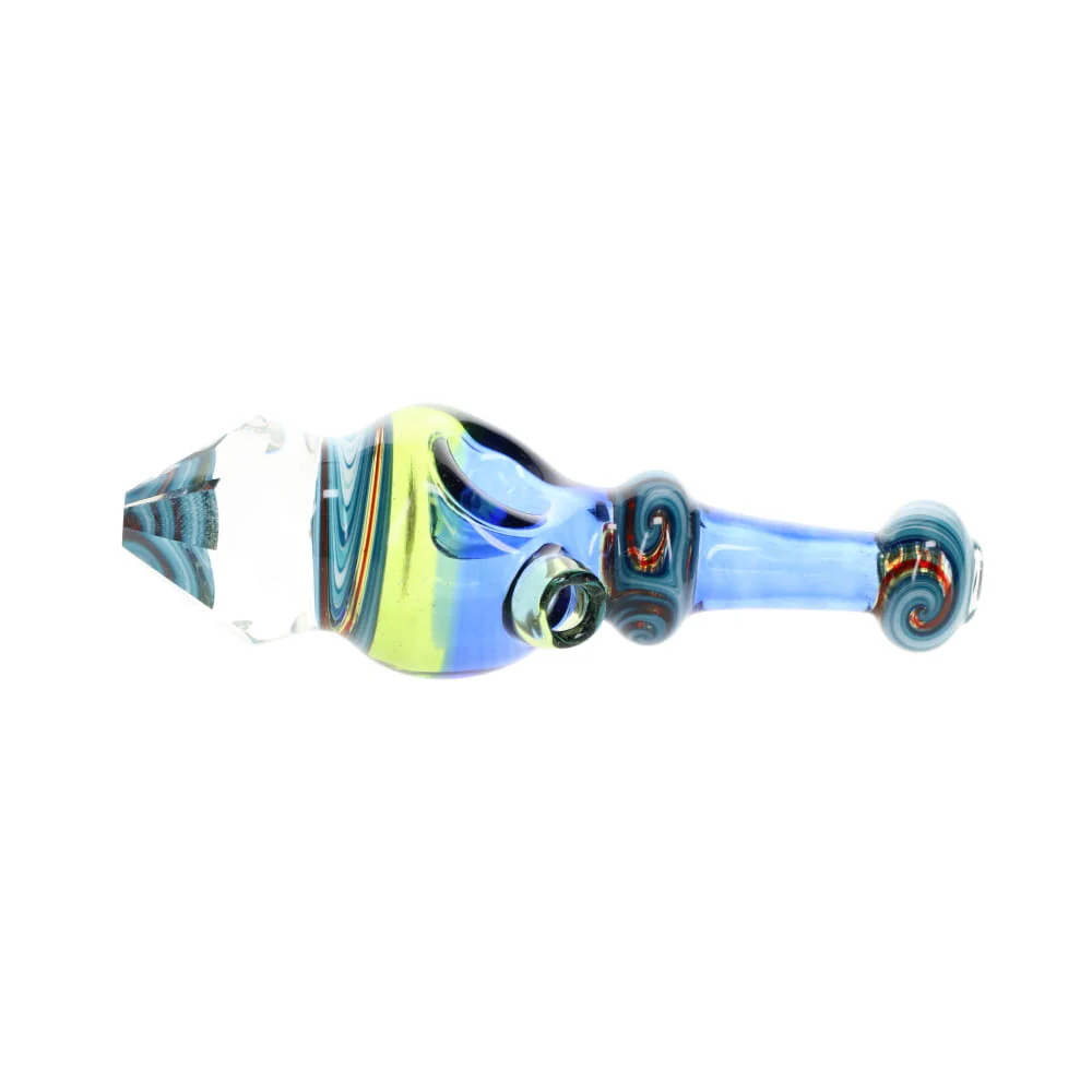 Cowboy Glass Blue Rainbow & Green Faceted Spoon - Image 6