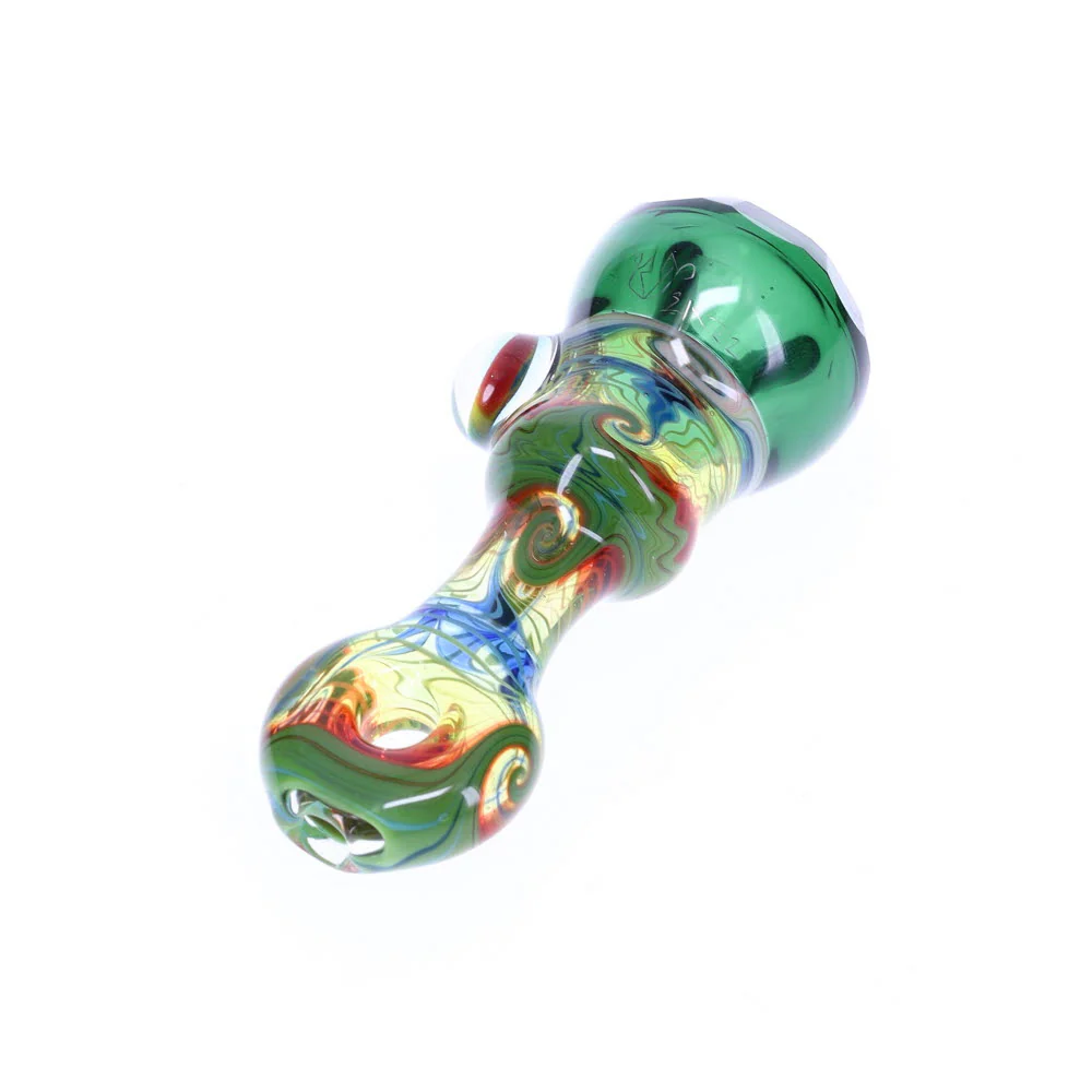 Cowboy Glass Green Wig Wag Rainbow Faceted Onie - Image 2