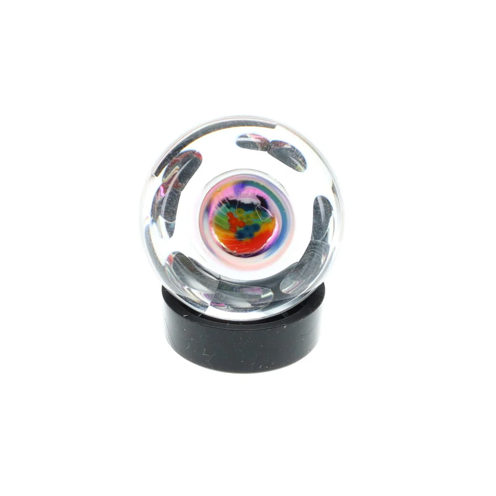 Cowboy Glass Round Purple Rainbow Faceted Marble Milli Carb Cap - Image 3