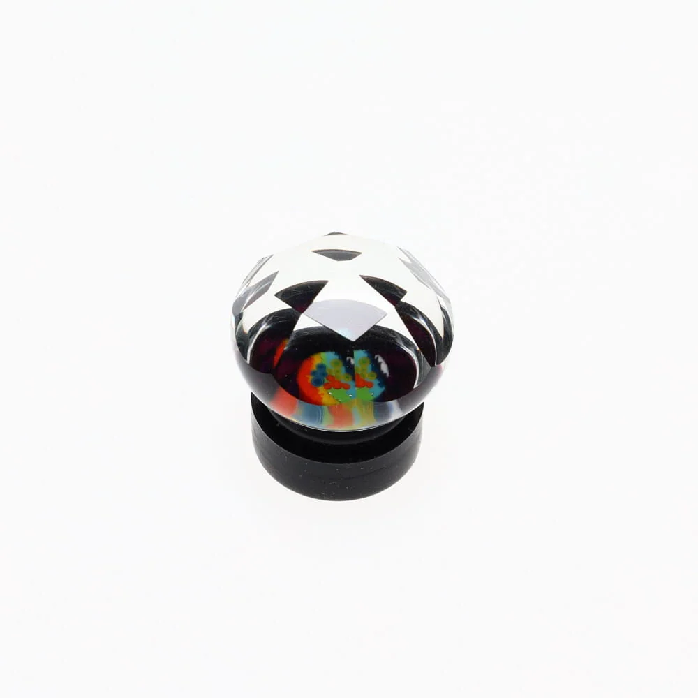 Cowboy Glass Round Purple Rainbow Faceted Marble Milli Carb Cap - Image 4
