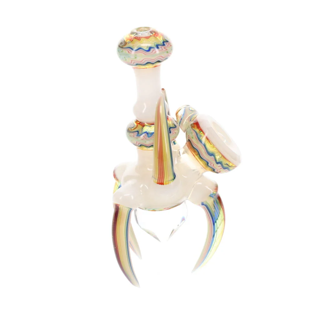 Cowboy Glass UV White & Rainbow Wig Wag Faceted Claw Spoon - Image 2