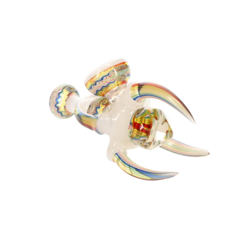 Cowboy Glass UV White & Rainbow Wig Wag Faceted Claw Spoon - Image 3