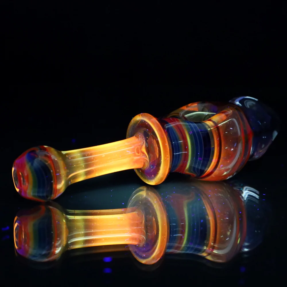Cowboy Glass UV Yellow/Rainbow Faceted Spoon - Image 4