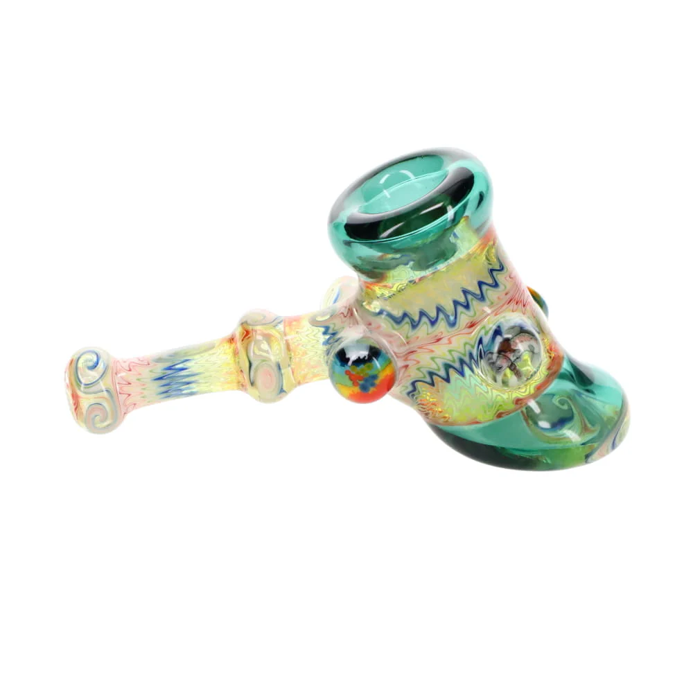 Cowboy Glass White & Rainbow Wig Wag Hammer Spoon - Image 2