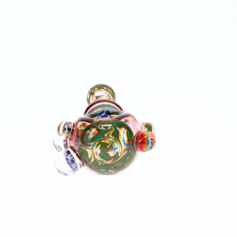 Cowboy Glass Worked Pink & Rainbow Marbled Deluxe Spoon - Image 2