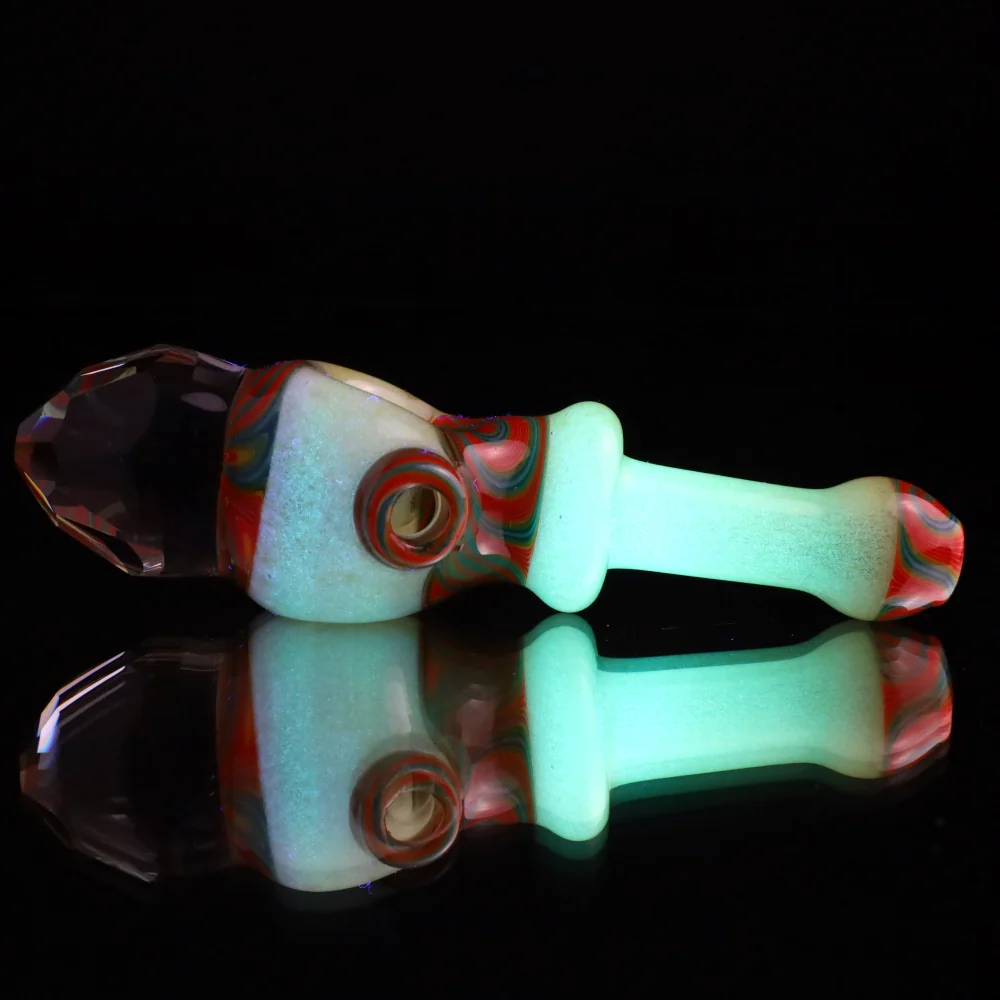 Cowboy Glass Yellow UV Faceted Pipe - Image 2